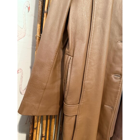 Vintage Brown Leather Button Up Jacket Womens Size XL - Picture 10 of 10